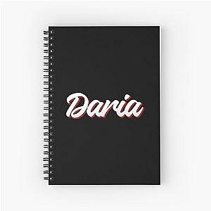 Retro Daria Name Label (Black) Spiral Notebook