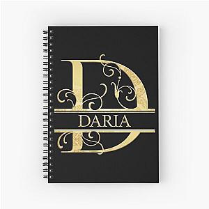 Daria Name -  Monogram Letter D The Daria Name Gift For Daria Spiral Notebook