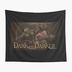 Dark and Darker Art And Logo - Rogue Ranger and Barbarian Party Tapestry