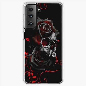 Dark Souls Cases - Skull with Black and Red Roses Samsung Galaxy Soft Case RB0909