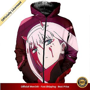 Darling in the Franxx Zip Hoodie Bloody Zero Two 3D All Over Print