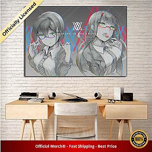 Darlings In The Franxx - Sexy Anime Art Canvas Black &amp; White Poster Zero Two Inspired