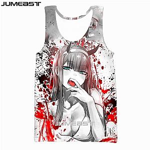 DARLING In The FRANXX Tank Top - 3D Printed Anime Short Sleeve Summer Tank Tops