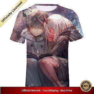 Darling in the Franxx Shirt Hiro &amp; Zero Two Painting 3D All Over Print