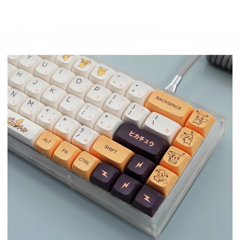 Anime Pokemon Theme Pikachu 139 Keycaps XDA Profile For Mechanical Keyboard Compatible With 61/64/68/78/84/87/96/98/104/108 Keycaps ONLY