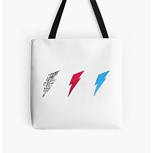 David Bowie Triple Lightning Bolt All Over Print Tote Bag