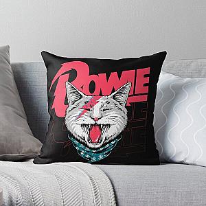 David Bowie Cat Throw Pillow