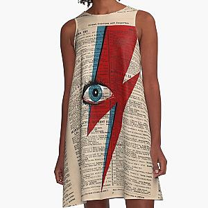 David Bowie Eyes lightning Ziggy Stardust Bowie's Lightning A-Line Dress