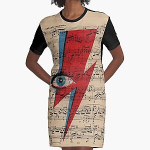 David Bowie Eyes lightning Ziggy Stardust Bowie's Lightning Graphic T-Shirt Dress