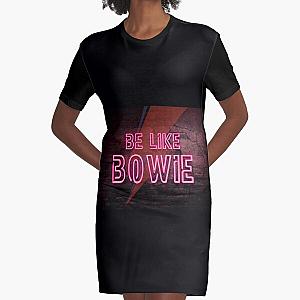 Be Like Bowie NEON EFFECT prints, David Bowie Artwork, Bowie Poster Graphic T-Shirt Dress