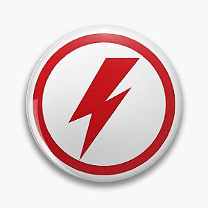 David Bowie Circular Lightning Bolt Design Pin