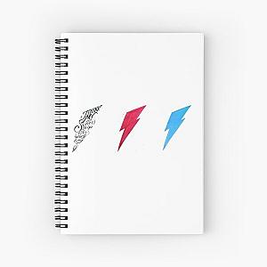 David Bowie Triple Lightning Bolt Spiral Notebook