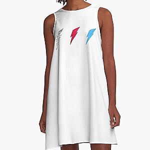 David Bowie Triple Lightning Bolt A-Line Dress