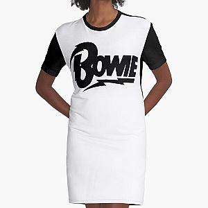 David Bowie Black Script Graphic T-Shirt Dress