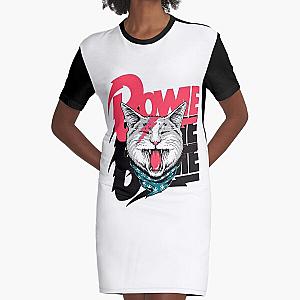 David Bowie Cat  Graphic T-Shirt Dress