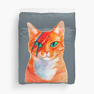 David Bowie Cat Rebel Duvet Cover