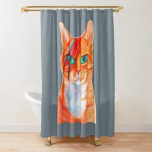 David Bowie Cat Rebel Shower Curtain