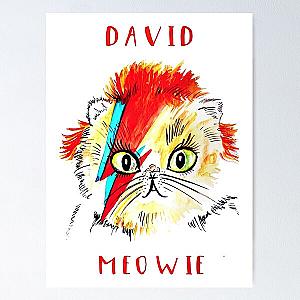 David Bowie Cat Meowie Poster