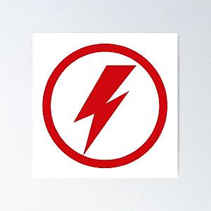 David Bowie Circular Lightning Bolt Design Poster