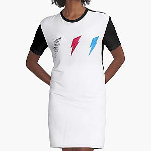 David Bowie Triple Lightning Bolt Graphic T-Shirt Dress