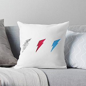 David Bowie Triple Lightning Bolt Throw Pillow