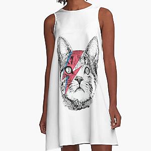 Ziggy Stardust Cat David Bowie Wo  A-Line Dress