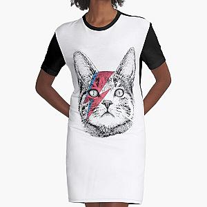 Ziggy Stardust Cat David Bowie Wo  Graphic T-Shirt Dress