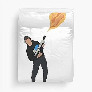 David Dobrik With Flame Thrower Duvet Cover