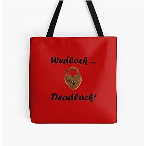 Wedlock, Deadlock, humor with padlock! All Over Print Tote Bag