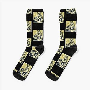 Cat DJ - Yellow Block Print - DJ Cat - Deadmau5 - Deadmouse Socks