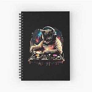 Cat DJ - Space Galaxy - DJ Cat - Deadmau5 - Deadmouse Spiral Notebook