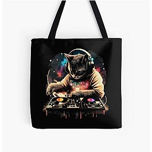 Cat DJ - Space Galaxy - DJ Cat - Deadmau5 - Deadmouse All Over Print Tote Bag