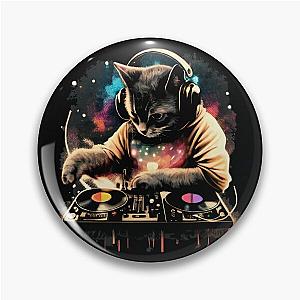 Cat DJ - Space Galaxy - DJ Cat - Deadmau5 - Deadmouse Pin