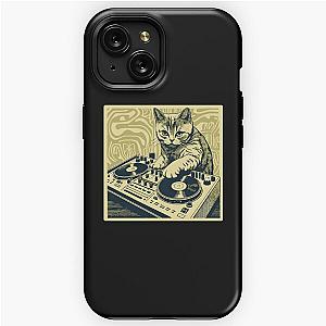 Cat DJ - Yellow Block Print - DJ Cat - Deadmau5 - Deadmouse iPhone Tough Case