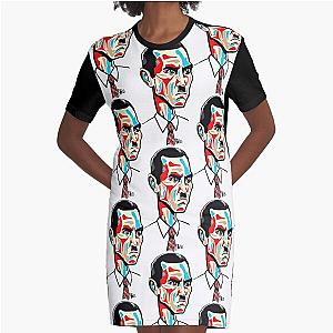 Ron Mael Death Glare Graphic T-Shirt Dress