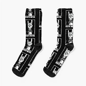 Death Metal Mano Cornuta Heavy Metal Rock Music Hardrock Socks