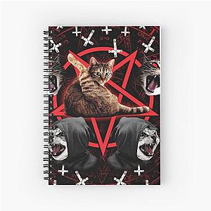 satanic cat pentagram death black metal band exorcist Spiral Notebook