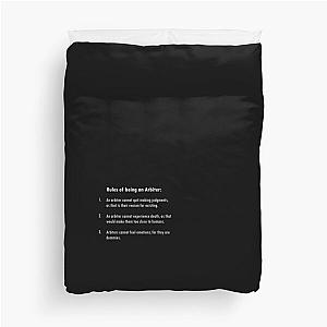 Death Parade - Rules of being an Arbiter design black Duvet Cover