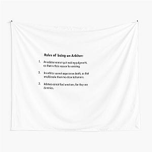 Death Parade - Rules of being an Arbiter design white Tapestry