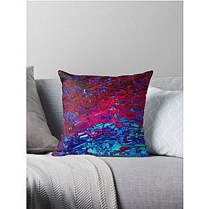 ETERNAL TIDE Bold rich Colorful Deep Purple Fuchsia Magenta Turquoise Royal Blue Ombre Waves Abstract Acrylic Painting Throw Pillow