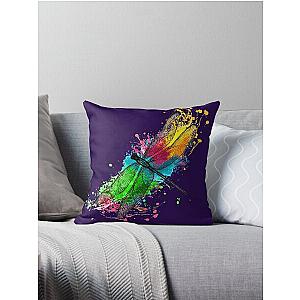 Watercolour Dragonfly - deep purple Throw Pillow