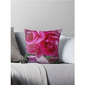 Deep Purple Roses Throw Pillow