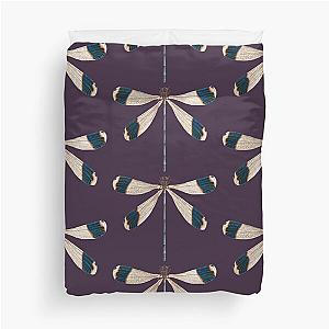 Dragonflies - Apple Deep Purple Dragonfly Merch -  iPhone 14 Deep Purple Dragonfly Duvet Cover