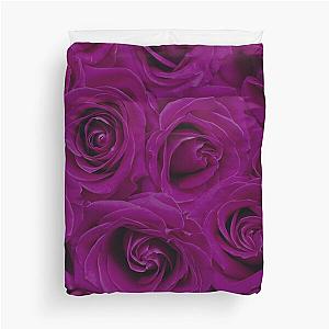 Deep Purple Roses Pattern Duvet Cover