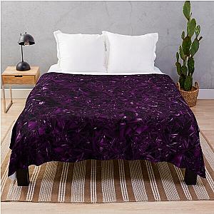 Crumpled Foil Abstract in Deep Purple Throw Blanket