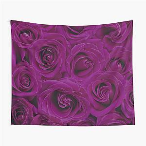 Deep Purple Roses Pattern Tapestry