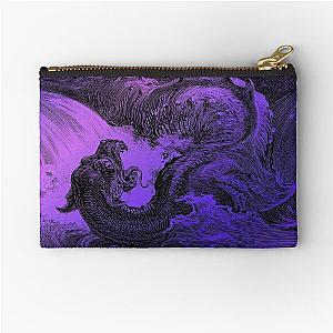 High Res Gustav Doré Leviathan Deep Purple Zipper Pouch