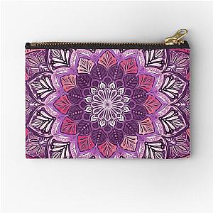 Boho Mandala in Deep Purple and Pink Zipper Pouch