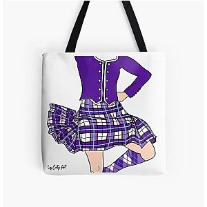 Highland Dancer Deep Purple All Over Print Tote Bag