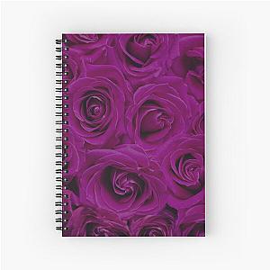 Deep Purple Roses Pattern Spiral Notebook